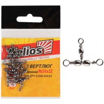 {{photo.Alt || photo.Description || 'Вертлюг тройной &quot;Helios&quot; Barrel Triple Swivel (10шт/уп) HS-ZPY-1008'}}